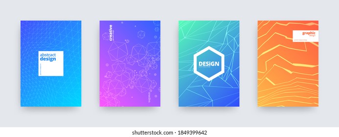 Abstract background design, set of modern covers, vector illustration