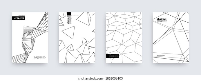 Abstract background design, set of modern covers, vector illustration