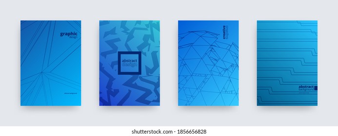 Abstract background design, set of modern covers, striped patterns, vector illustration