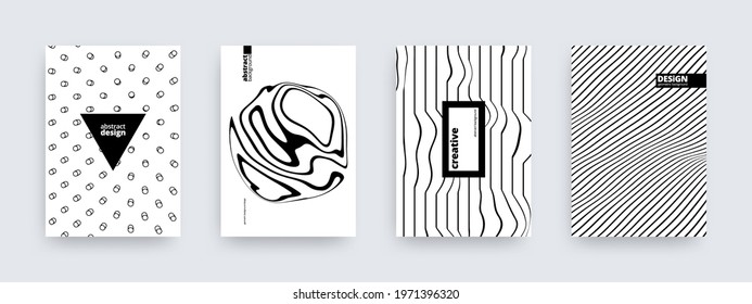 Abstract background design, set of modern covers, striped patterns, vector illustration