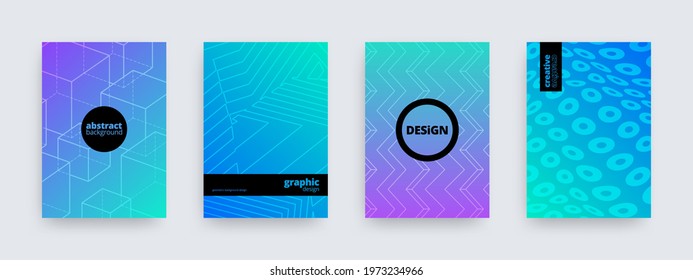 Abstract background design, set of modern patterns, vector illustration