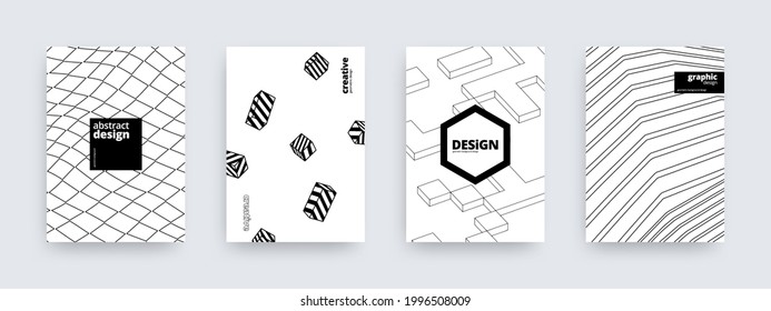 Abstract background design, set of modern covers, vector illustration