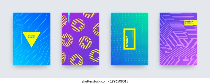 Abstract background design, set of modern patterns, vector illustration