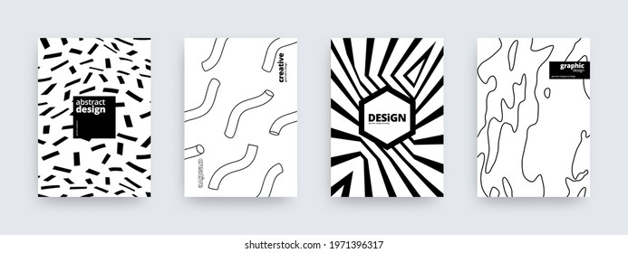 Abstract background design, set of striped covers, vector illustration