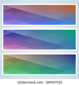 Abstract background for design . Set of three banners. Vector eps 10.