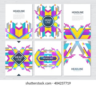 Abstract background design. Set of vector geometric composition backgrounds. Abstract geometrical cover.