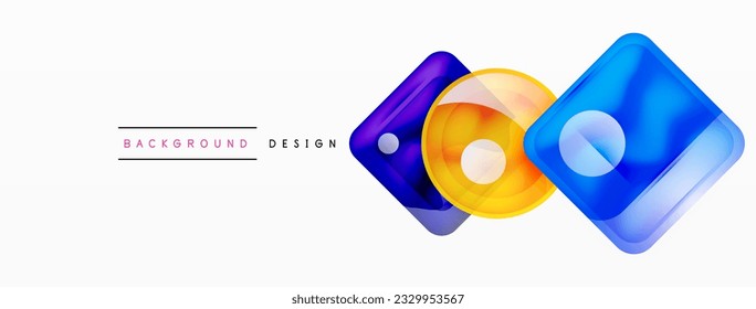 Abstract background design showcasing glossy glass geometric shapes in meticulously crafted vector composition wtih polished and contemporary visual experience