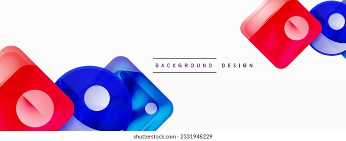 Abstract background design showcasing glossy glass geometric shapes in meticulously crafted vector composition wtih polished and contemporary visual experience