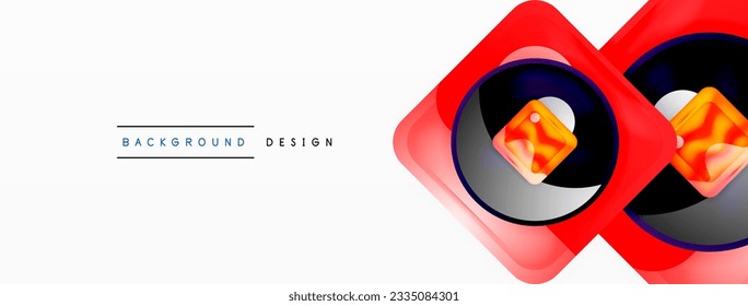 Abstract background design showcasing glossy glass geometric shapes in meticulously crafted vector composition wtih polished and contemporary visual experience