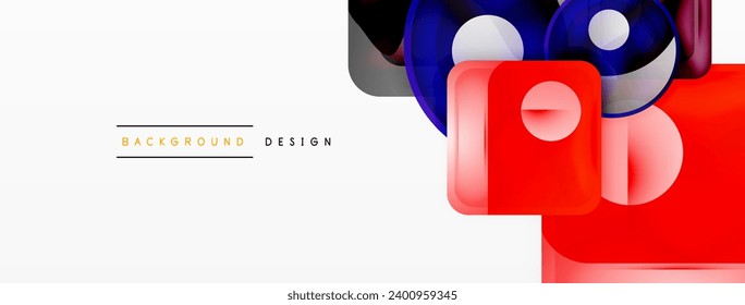 Abstract background design showcasing glossy glass geometric shapes in meticulously crafted vector composition wtih polished and contemporary visual experience