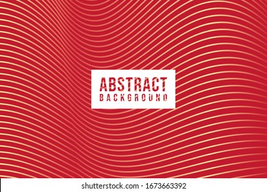 Abstract background design of simple and minimalist wavy line on top of red with text in center for flyer brochure or banner
