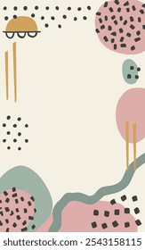 Abstract background design with simple organic shapes in soft colors.
