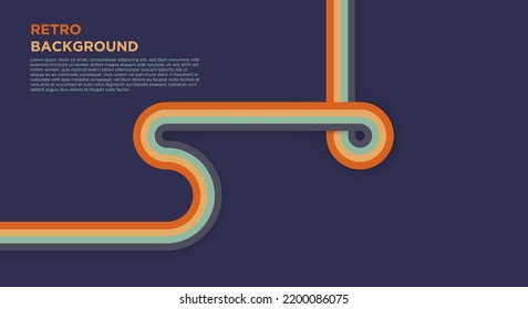 Abstract background design in simple retro style with stripes.