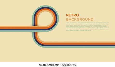 Abstract background design in simple retro style with stripes.