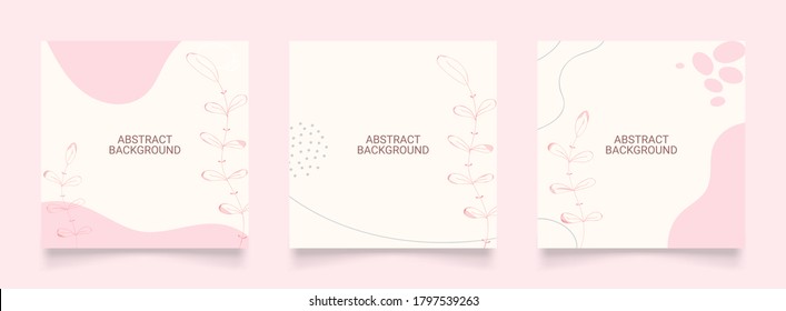 Abstract Background Design For Social Media Insta Story Feed Post. Doodle Scribble Shape Hand Drawn Object. Copy Space For Text. Square Flyer Banner