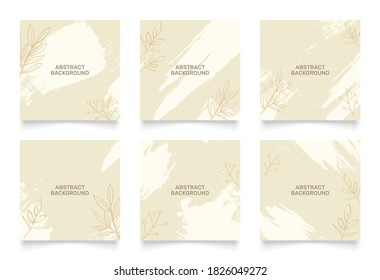 abstract background design for social media story feed post. green khaki brown scribble shape hand drawn object. copy space for text. square flyer banner
