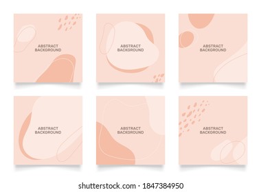 abstract background design for social media story feed post. khaki brown orange grey scribble shape hand drawn object. copy space for text. square flyer banner