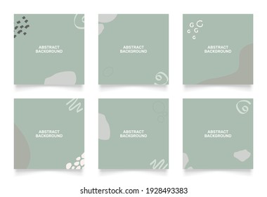 abstract background design for social media story feed post. green brown grey scribble shape hand drawn object. copy space for text. square flyer banner