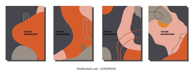 abstract background design for social media story feed post. doodle scribble shape hand drawn object. copy space for text. square flyer banner,. Vector set of abstract creative background