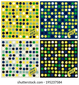Abstract background design of spots in the colors of flag Brazil . Vector eps 10