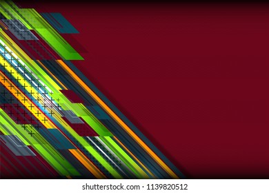 abstract background design with stripes and dot texture for web, advertising, media and presentation concepts on red color, vector illustration