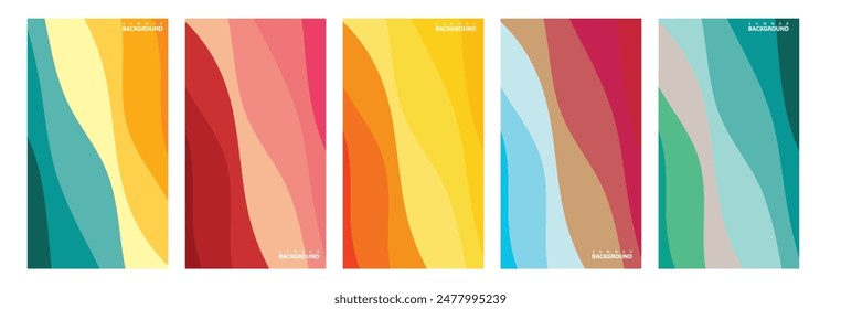 Abstract background design with summer color theme, with wavy patterns,Abstract summer wave background,