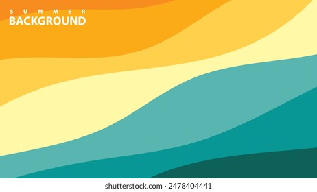 Abstract background design with summer color theme, with wavy patterns,Abstract summer wave background,