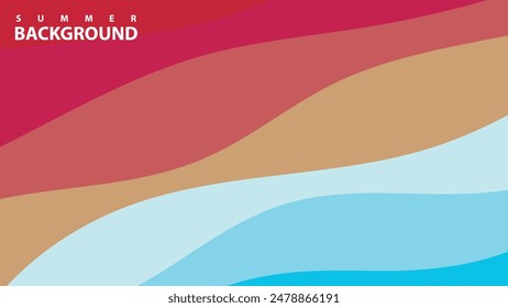 Abstract background design with summer color theme, with wavy patterns,Abstract summer wave background,