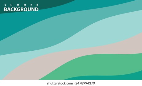 Abstract background design with summer color theme, with wavy patterns,Abstract summer wave background,