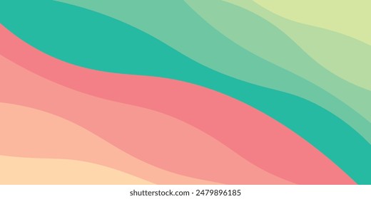 Abstract background design with summer color theme, with wavy patterns,Abstract summer wave background,