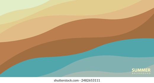 Abstract background design with summer color theme, with wavy patterns,Abstract summer wave background,