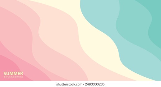 Abstract background design with summer color theme, with wavy patterns,Abstract summer wave background,