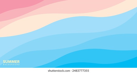 Abstract background design with summer color theme, with wavy patterns,Abstract summer wave background,