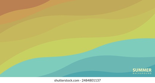 Abstract background design with summer color theme, with wavy patterns,Abstract summer wave background,