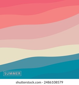 Abstract background design with summer color theme, with wavy patterns,Abstract summer wave background,