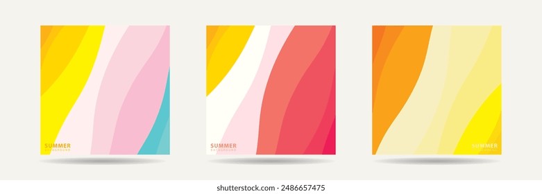 Abstract background design with summer color theme, with wavy patterns,Abstract summer wave background,