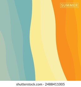 Abstraktes Hintergrunddesign mit Sommerfarbthema, mit Wellenmustern, Abstraktem Sommerwellenhintergrund.