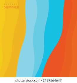 Abstract background design with summer color theme, with wavy patterns,Abstract summer wave background,