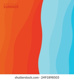 Abstract background design with summer color theme, with wavy patterns,Abstract summer wave background,