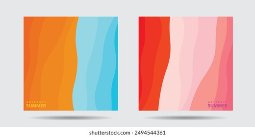 Diseño de fondo Abstractas con tema de color de verano, con patrones ondulados, fondo de onda de verano Abstractas,