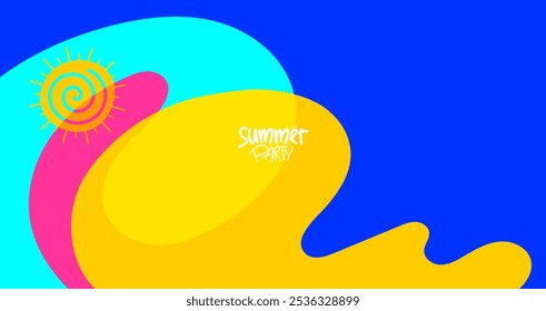 abstract background design with summer theme for banner, poster, layout, greeting card, brochure, digital, template. vector illustration style