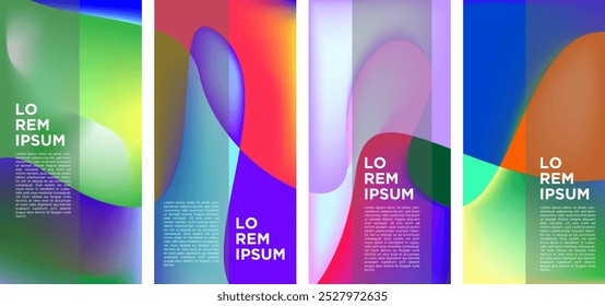 Abstract Background Design Template. Colorful Gradient Mesh Curve Vector Illustration with Typography for Poster, Flyer, Social Media Story and Pages, Book or Magazine Cover.