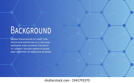 Abstract background design template. Geometric shapes with blue and shadow. Hexagon line and gradient wallpaper. Eps10 Vector Illustration.