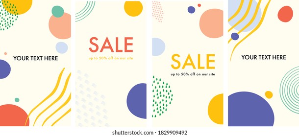 Abstract background Design templates for social media posts and instagram stories, cards, posters with trendy fun design. Abstract shapes with minimal design. Vector illustration.