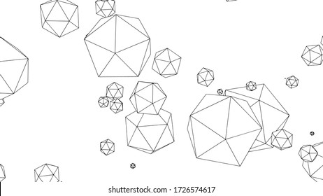 Diseño de fondo abstracto, esferas trianguladas, patrón moderno, ilustración vectorial