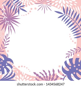 abstract background design, tropic leaves ,frame for your text
