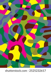 Abstract background design with unique shapes, full of colors ranging from bright colors to dark colors.