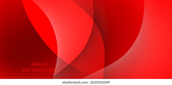An abstract background design using a variety of red shades and playing with transparency and curves. This image creates an elegant and lively feel.