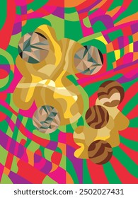 Abstract background design.
Abstract background with a variety of unique shapes and colors with a cool center of attention. Stock vector background.