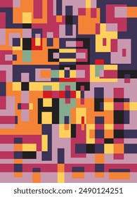 Abstract background design with various shapes using Russian poster art colors which are suitable for modern and minimalist home wall decoration.